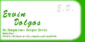 ervin dolgos business card